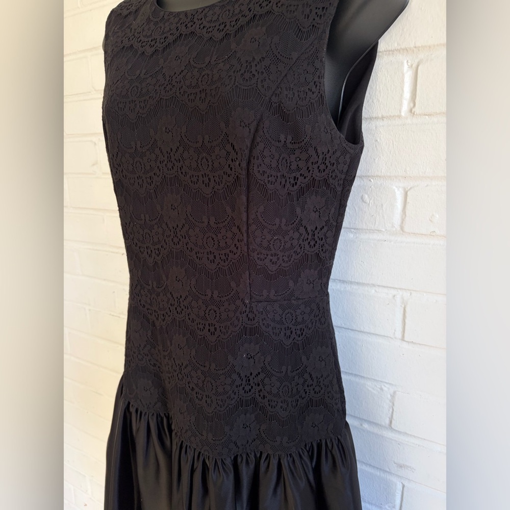 Erin Fetherston Drop Waist Lace Hepburn Dress in Black - Picture 6 of 9